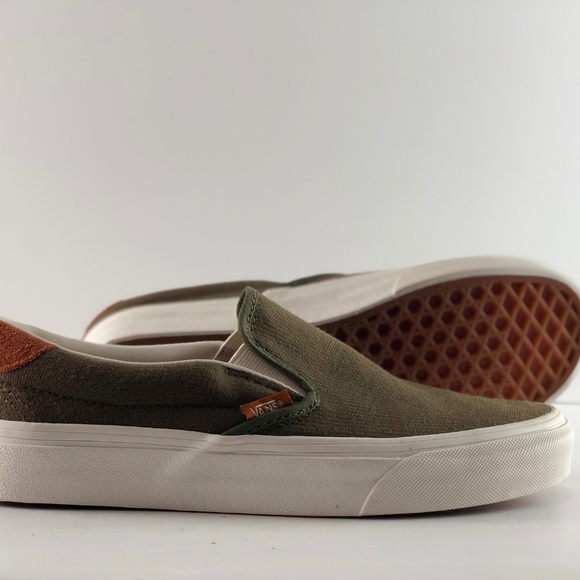 Vans Slip-on 59 Flannel Dusty Olive Skate Shoes. - Picture 6 of 7